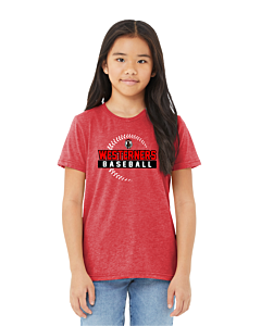 BELLA+CANVAS ® Youth Triblend Short Sleeve Tee - DTG - Logo 1-Solid Red Triblend