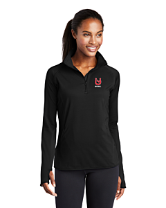 Sport-Tek® Ladies Sport-Wick® Stretch 1/2-Zip Pullover - Embroidery -Black