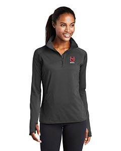 Sport-Tek® Ladies Sport-Wick® Stretch 1/2-Zip Pullover - Embroidery -Charcoal Gray