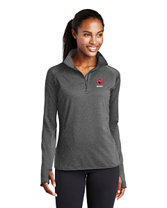 Sport-Tek® Ladies Sport-Wick® Stretch 1/2-Zip Pullover - Embroidery -Charcoal Gray Heather
