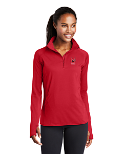 Sport-Tek® Ladies Sport-Wick® Stretch 1/2-Zip Pullover - Embroidery -True Red
