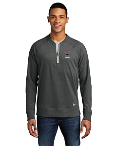 New Era ® Sueded Cotton Blend 1/4-Zip Pullover - Embroidery -Black Heather