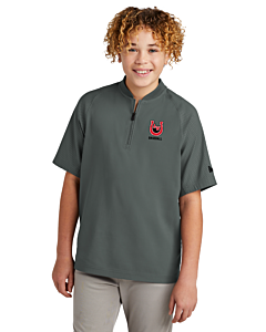 New Era® Youth Cage Short Sleeve 1/4-Zip Jacket - Embroidery -Graphite
